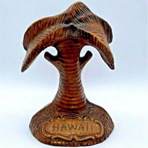 TREASURE CRAFT Hawaii Palm Tree Missing Salt & Pepper Shakers‎ 5'' Vintage